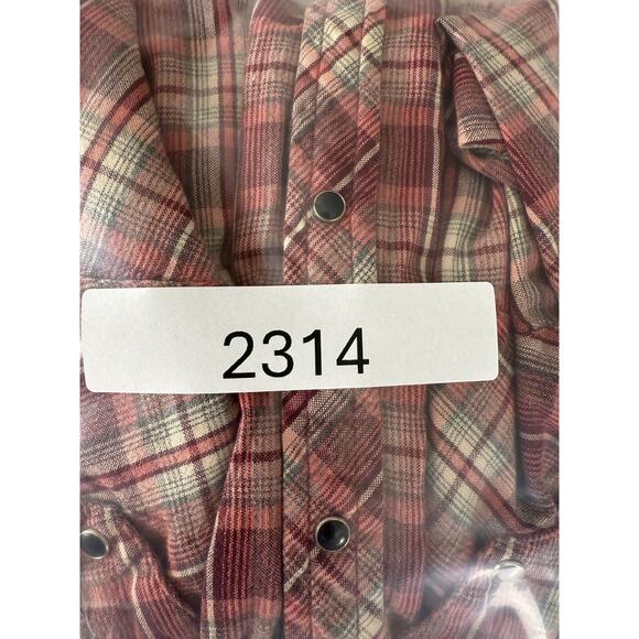 Kuhl Sz S Plaid Cotton Blend Casual Snap Button Top Red Long Sleeve Pocket - Picture 10 of 10